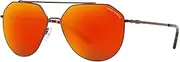[Armani Exchange] Men's Metal Man Aviator Sunglasses, Matte Bronze, 59 mm