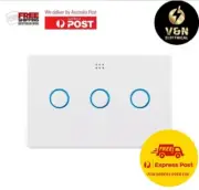 DETA White Gloss Grid Connect Smart Triple Gang Touch Light Switch