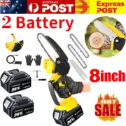 8 in Mini Handheld Electric Chainsaw Cordless Chain Saw Wood Cutter Rechargeable