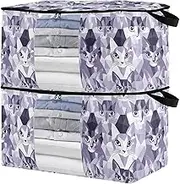sanluoli 60L 2 Pack Under Bed Storage Containers with Reinforced Handles, clear window Clothing Closet Storage