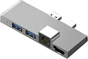 WAZIJ for Pro 4 5 6 Docking Station Hub with 4K -Compatible TF Card Reader Gigabit Ethernet 2 USB 3.1 Port A