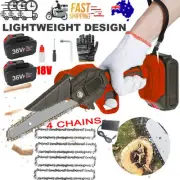 Mini Chainsaw Cordless, 6" Chain Electric Chainsaw Rechargeable Branch Shrub Tri