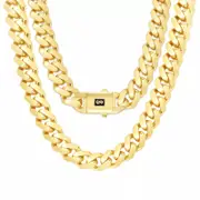 10k Yellow Gold Royal Monaco Miami Cuban Link Curb 17mm Mens Chain Necklace 24"