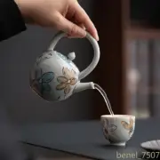 Ceramic Teapot Teacups Ice Gray Glaze Teapot Household Tea Set