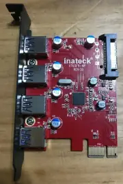 Inateck SuperSpeed 4 Ports PCI-E to USB 3.0 Expansion Card KTU3FR-4P NIB