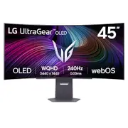 LG UltraGear 45-inch OLED 240Hz WQHD Curved Smart Gaming Monitor webOS, 0.03ms (GtG), 240Hz, DisplayHDR True Black 400 - 45GX90SA-B. AAU