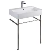 Alford 60cm Vanity Console, White &amp; Chrome