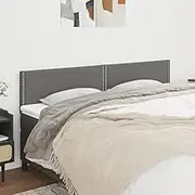 Bed Headboard, Headboards Beds Frame Head Bedroom Furniture 2 pcs Dark Grey 80x5x78/88 cm Fabric