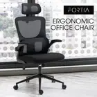 FORTIA Ergonomic Office Computer Chair Desk Executive Home Mesh Headrest Black