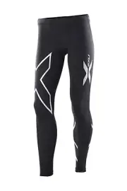 SALE | 2XU Youth Boys Compression Long Tights - Black / Silver Logo