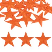 32Pcs Iron on Star Patches Sew on Star Embroidered Patches, 45mm Orange
