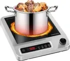 Induction Cooktop, 1800W Commercial Stainless Steel Portable Countertop Burner,