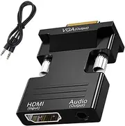 HDMI to VGA 1080P Adapter Aolirot HDMI Female to VGA Male Video Converter Adapter with 3.5mm Audio Jack Support Computer Desktop Laptop PC Monitor Projector HDTV Chromebook Xbox and More