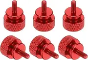 uxcell 6 Pcs M3x7mm Knurled Thumb Screw Computer Case Threaded Hand Tighten Screws Aluminum Alloy for PC Case, Red