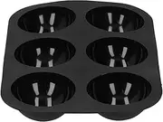 Semi Sphere Silicone Mold，6 Holes DIY Baking Mould for Making Chocolate, Pudding, Dessert, Cake Kitchen Home Black 9.3 X 6.3 in