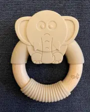 Baby Teether Organic Food Grade Natural Wood & Silicone Infant Chew Toy Ring