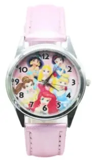 Magical Princesses Pink Leather Band Wrist Watch