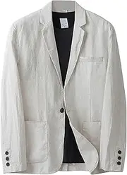 Mens Casual Linen Blazer Lightweight Button Down Business Suit Jacket Fall Winter Casual Sport Coats
