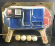 Vintage NOS Wilson Performance Table Tennis Set Ping Pong Paddles Post Net Balls