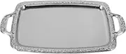 Jewelry Tray Food Serving Plate with Handles Vintage Vanity Tray Rectangular Metal Food Storage Tableware Dish for Snack Bread Fruit Dessert Afternoon Tea Cookie Sheets