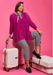 [Taking Shape] Taking Shape Checkmate Stretch Pant Size 10 in Check, Viscose - Plus Size Women's Clothing Check