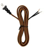 Creative Hobbies Brown Rayon Lamp Cord 8 ft Electric Cord with End Plug UL L...