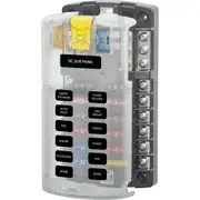 Blue Sea Systems ST Blade Fuse Block - 12 Gang Negative Bus and Cover
