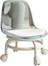 Stool Chair with Back | 600kg Capacity Rolling Stools with Wheels | Small Rolling Stool, Low Round Rolling Stool with Heavy Duty Wheels with 360° Rotation for Bar