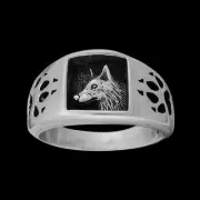 Native American Wolf Ring • Wolf Claw Design • 925 Sterling Silver • Navajo...