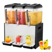 Triple Tank 12L Commercial Beverage Dispenser for Cold Drinks and Juices