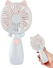 Handheld Fan - Cute Cat USB Rechargeable Personal Fan | Small Hand Held Fan Pocket Size Silent Desktop Student Fan for Women Girls