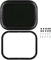 Brilluxa Fixed RV Window 500 X 300mm Aluminium Alloy Waterproof Black Round Corner Window with Fixed Ring for Van Caravan Motorhome s (for 33‑38mm/1.3‑1.5in Wall Thickness)