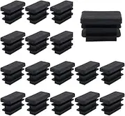 Pack of 20 NUZAMAS Rectangle Black Plastic End Caps,10 x 20mm Plastic Plugs,Rectangle Tube Anti-Slip Mat, Plastic Caps End Tube Insert for Chairs Desks Tables Beds Furniture Foot Plug Steel Pipe Cover