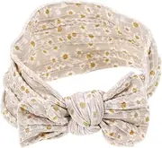 ANDRESLAD Infant Head Wrap Bow Knot Baby Hair Bows Newborn Turban Elastic Fabric Headband