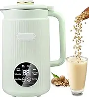Nut Milk Maker Machine, 1.2L Automatic Soy Milk Maker with 10 Leaf Fine Steel Blade, 12H Timer and 9 Functions, Almond Milk Maker, Plant-Based Milk Machine, Almond Wall Breaker Green