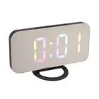 JY LED Mirror Digital Alarm Clock Large Adjustable Brightness Colorful RGB