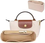 Dreaku Organiser for Longchamp Mini, Practical Pocket Insert with Multiple Compartments, Suitable for Longchamp Mini and Small Handbags, Purses, Ideal for Cosmetics Cards