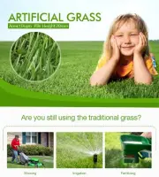 10M2 1mx10m Synthetic Turf 20mm pile Artificial Grass Lawn 3/4 color CLEARANCE
