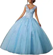 [QXMYOO] Ball Gown Quinceanera Dresses Sweet 16 Prom Party Princess Dress for Teens