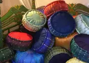 Yoga Pillow Zafu Meditation Cushion handmade Organic Kapok Fill Bali Boho decor