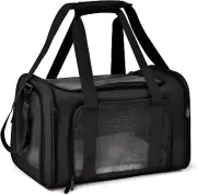 Small/Medium Pet Travel Carrier TSA Airline Approved - Black