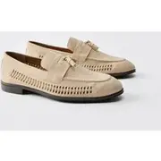 Mens Light Grey Tassel Weave Loafer