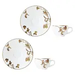 Bernardaud Vegetal Or Espresso Cup & Saucer, Set of 2