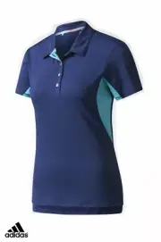 Adidas Women's Climacool Blue Polo T-Shirt (AF2764) Size Large - New With Tags