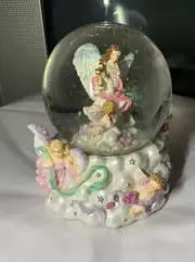 Water Globe Snow Globe Angel Playing Harp With Matching Ornaments