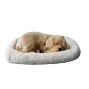 Realistic Sleeping Plush Breathing Furry Dog With Mat Animals Decor E