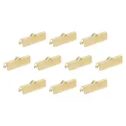 20Pcs Ribbon End Crimp Clamps, 25mm Pinch Cord End Clasps for DIY Making, Gold