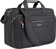 VANKEAN Laptop Bag Briefcase for Men Women, 17.3 Inch Laptop Case Expandable Waterproof & RFID Blocking Messenger Bag for work Computer Bag for Travel/Business/School, Black