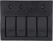 Prewired Rocker Switch Panel: DC12V 24V, 4 Gang, PCB10A 10A 15A 15A, for Car Headlight, Fog Light, Width Light, Fridge, Vacuum Cleaner Switches.