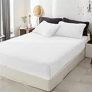 Luxor Teddy Bear Fleece Soft Thermal Warm Fitted Sheet Set, White, King Single